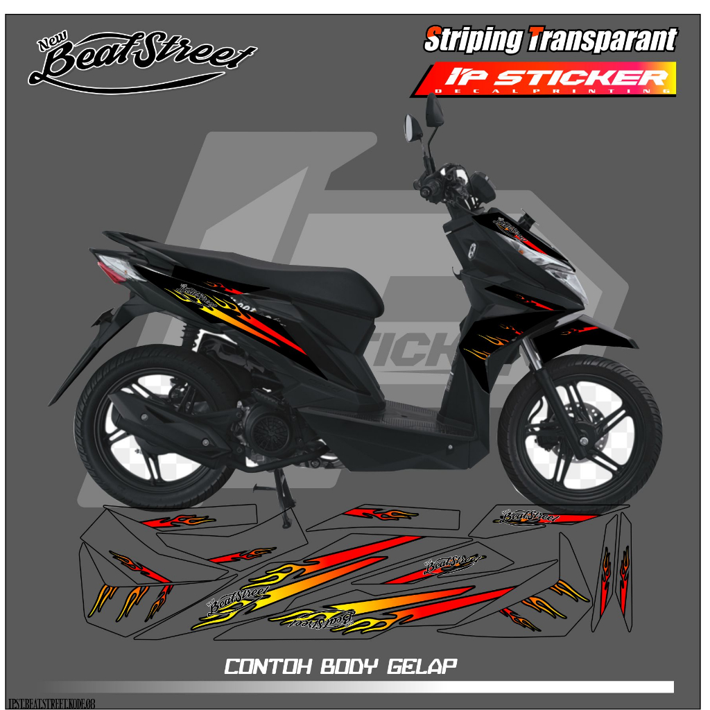 BEAT STREET (COD) STIKER STRIPING BEAT STREET- STIKER STRIPING MOTOR HONDA BEAT STREET STIKER LIST S