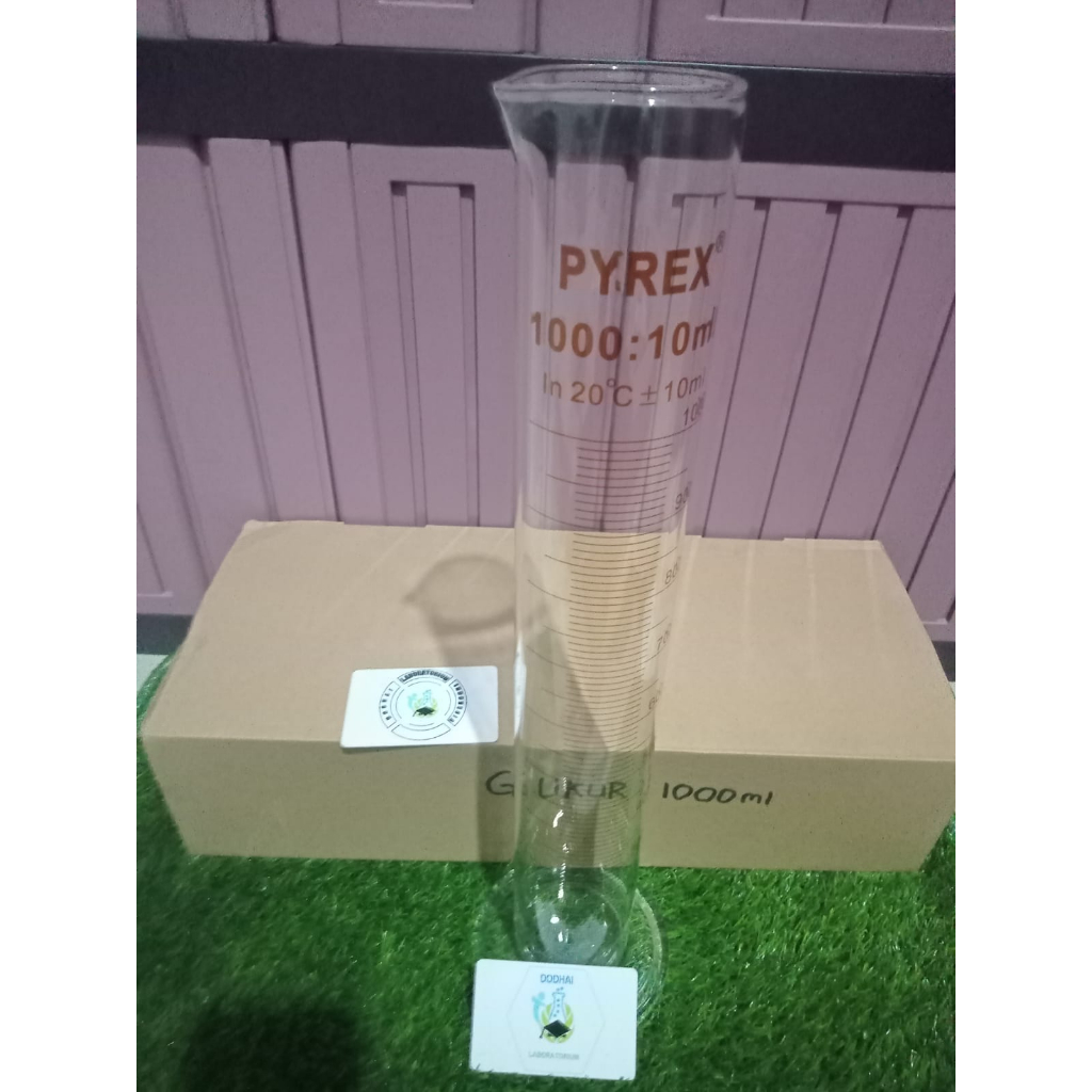Gelas Ukur, Measuring cylinder merk pyrex, 1000ml / 1 L / 1 Liter