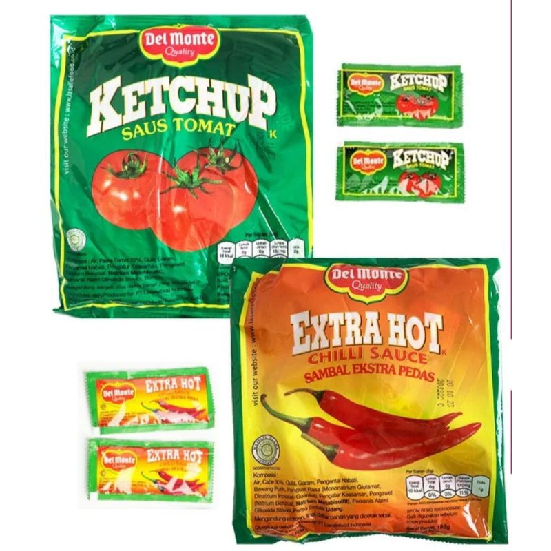 

Del Monte Ketchup Saus Tomat / Extra Hot Bag 24 x 8 g