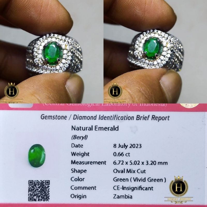 Batu Emerald Beryl Zambia Vivid Green Color