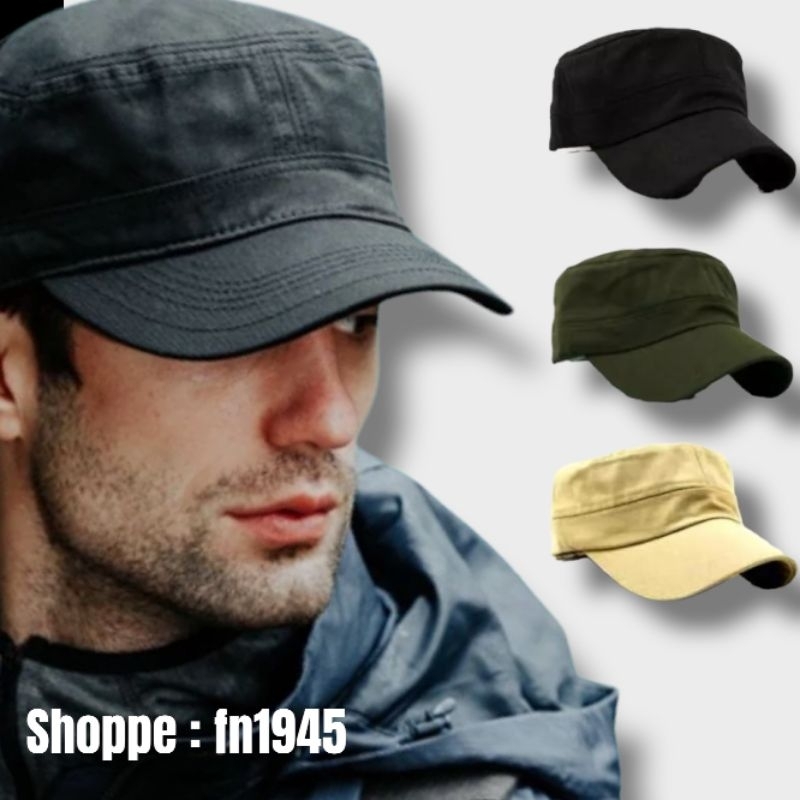 Topi hitam pria | topi komando | topi lapangan