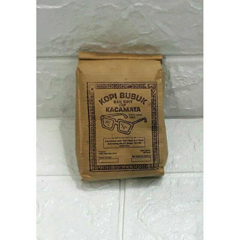 

[omuget152] Kemasan - Kopi Murni (Tanpa Gula) Bah Sipit cap Kacamata Legendaris Bogor, 100gr