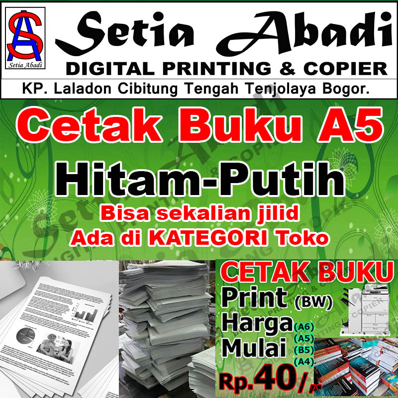 

Cetak Buku A5 Kertas HVS Isi Hitam Putih