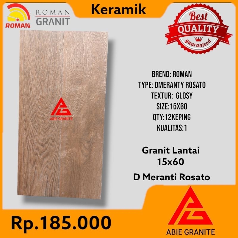 Granit lantai motif kayu 15x60 D meranti Rosato