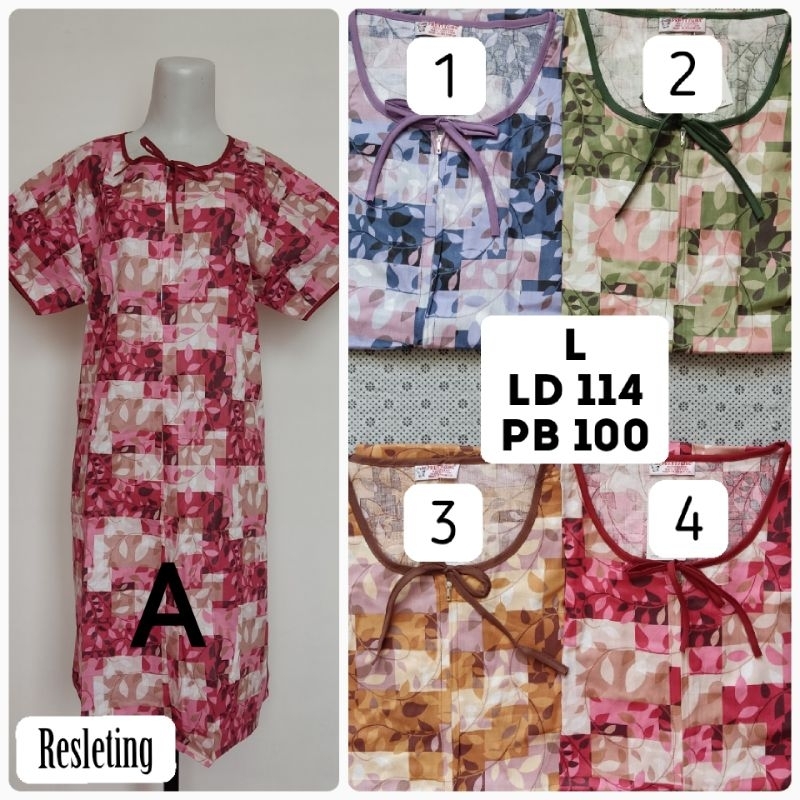 Daster Katun Pretty Girl Resleting L swipe - - > pilihan motifnya
