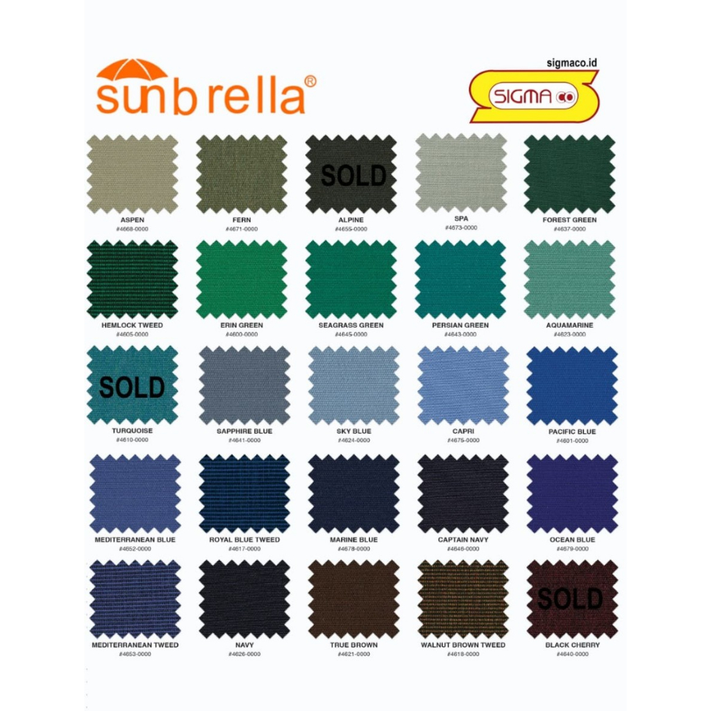 KAIN CANOPY AWNING SUNBRELLA UKURAN 1.50 Meter