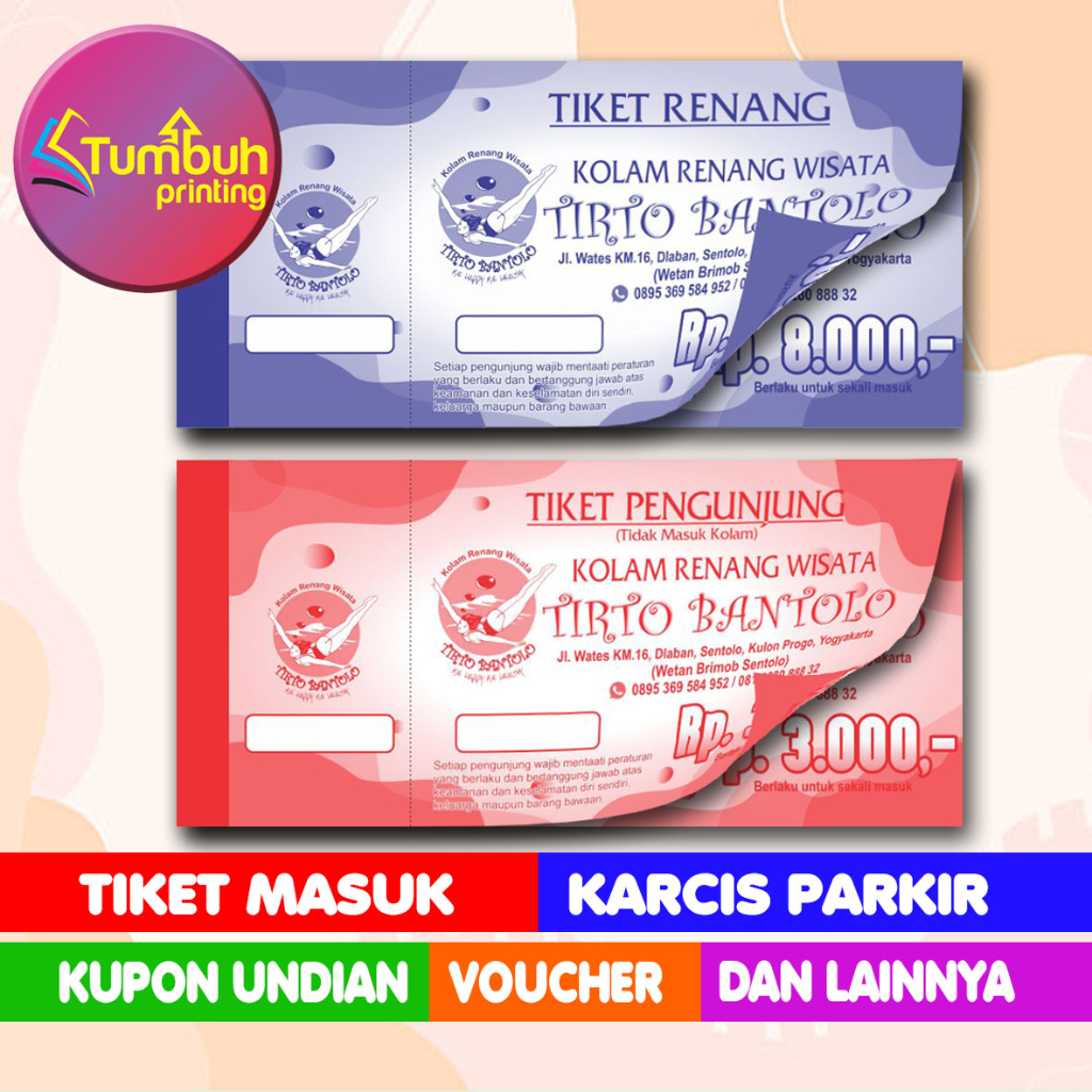 

KARCIS PARKIR KUPON UNDIAN JALAN SEHAT TIKET MASUK