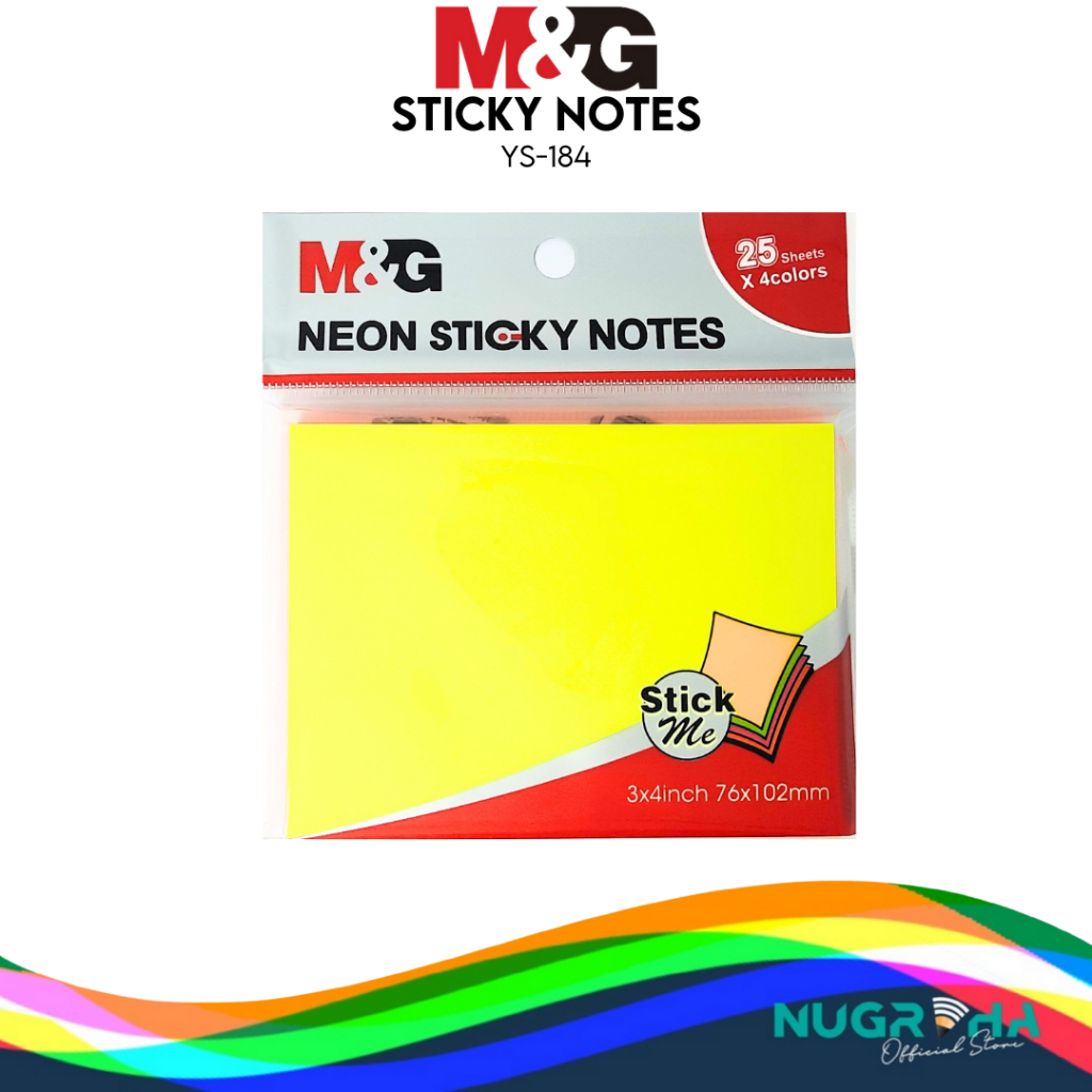 

MEMO STICK NOTE STICKY NOTES 4 WARNA NEON M&G YS184 3X4 INCH