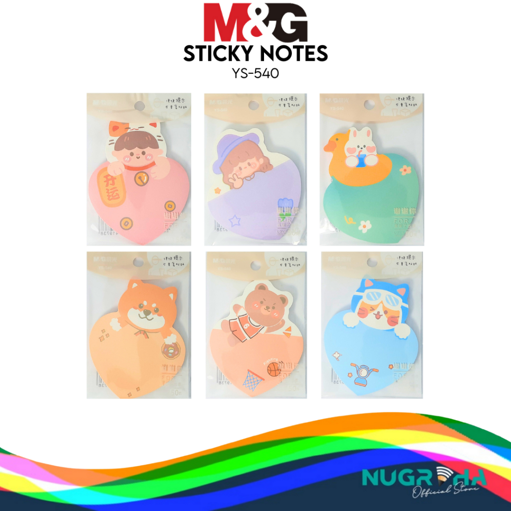 

MEMO STICK NOTE STICKY NOTES KARAKTER FANCY LUCU M&G YS540 3X4 INCH