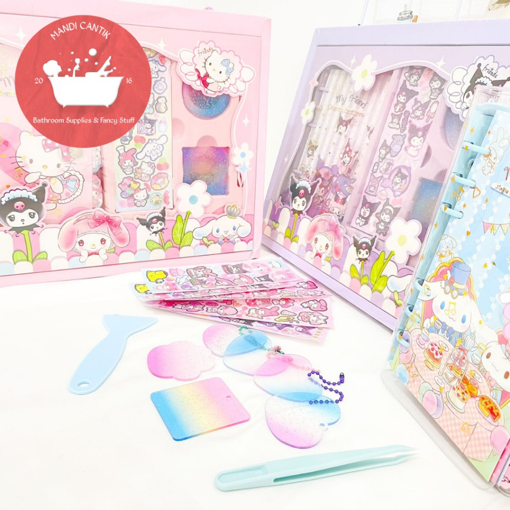 paket buku jurnal stiker mewah sanrio 7 in 1 TZLH-S001 termurah COD Alat-alat sekolah aesthetic