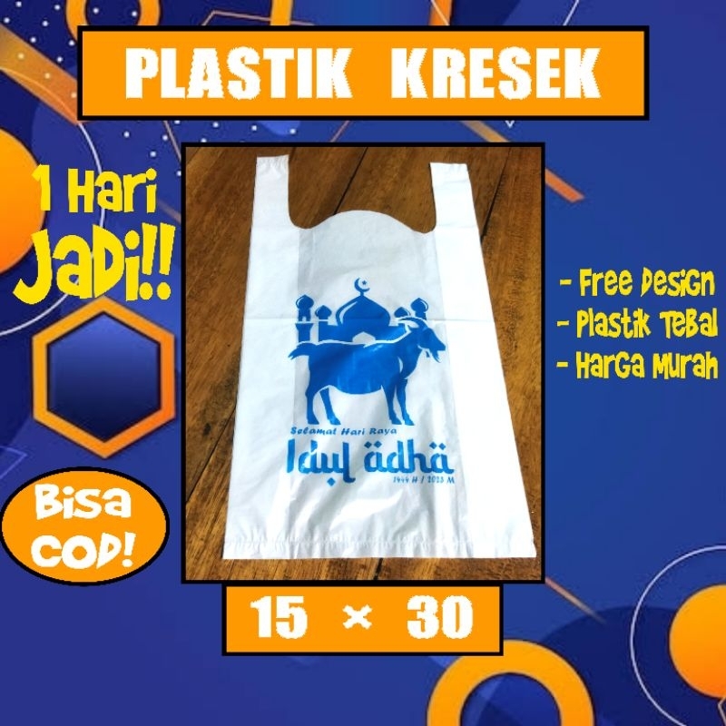 Kantong kresek Uk 15 x 30 Sablon Plastik Kantong Kresek Custom Toko