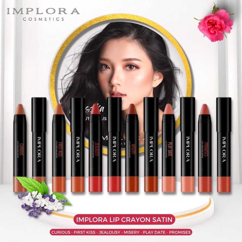 ❤ EGA BEAUTY  SKINCARE & COSMETIC STORE TRENGGALEK❤️ IMPLORA Lip Crayon Satin | Lipstick | Lip Cream