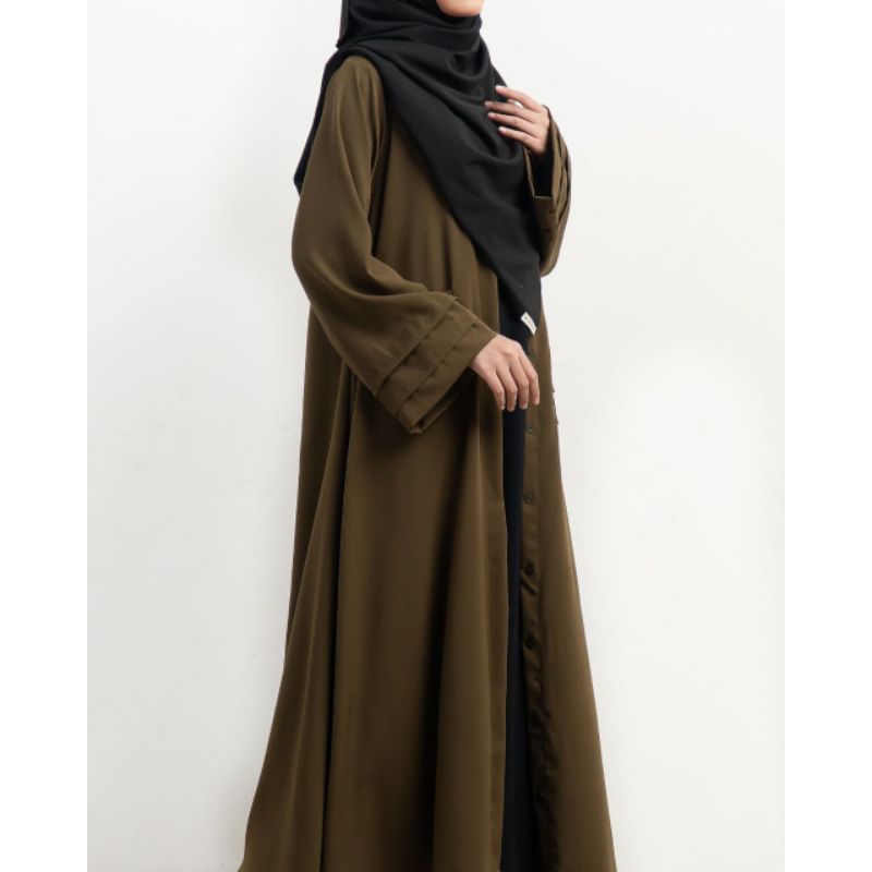 WAFTA - ARWA ABAYA (no include inner) | abaya polos | abaya kancing | abaya outer | abaya rosecrepe 