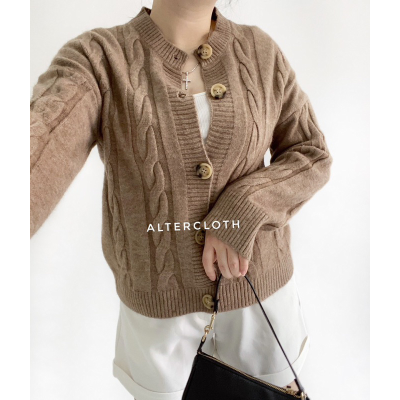 alter.cloth - LETTO CARDI Atasan Wanita Lengan Panjang Polos Plain Kardigan Korea Longsleeve Fashion