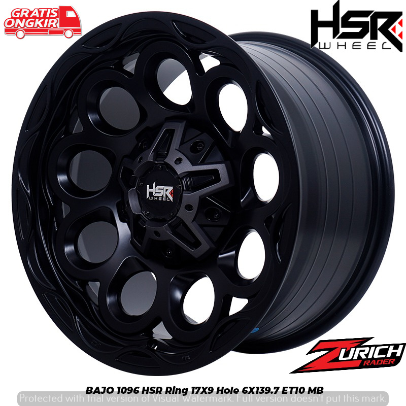 velg mobil ofroad ring 17 HSR BAJO Ring 17 lebar 9 pcd 6x139 ofset 10 smb buat mobil pajero fortuner