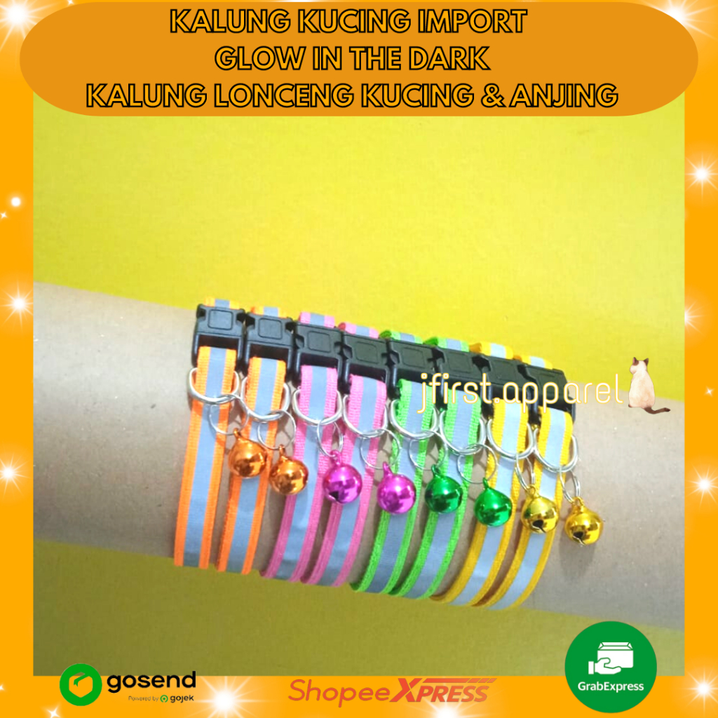 KALUNG KUCING IMPORT GLOW IN THE DARK | KALUNG KUCING & ANJING | KALUNG KUCING LONCENG