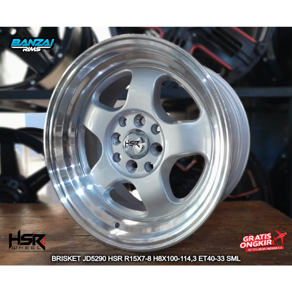 Velg Mobil HSR BRISKET Ring 15 Model Celong Pelek Mobil Agya Brio Calya Sigra Ayla Avanza Xenia Kija