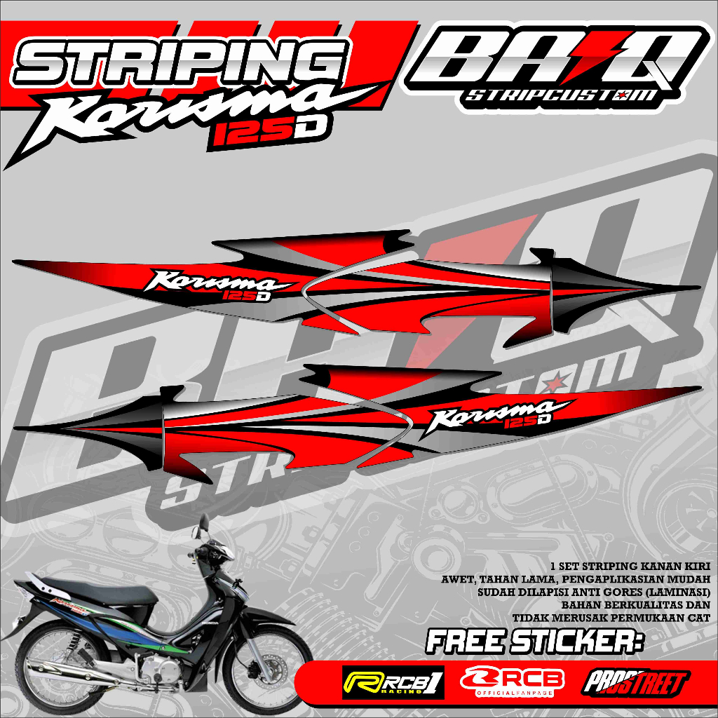 STICKER STRIPING KARISMA 125 D - STRIPING KARISMA 125 D PREMIUM ABSTRAK
