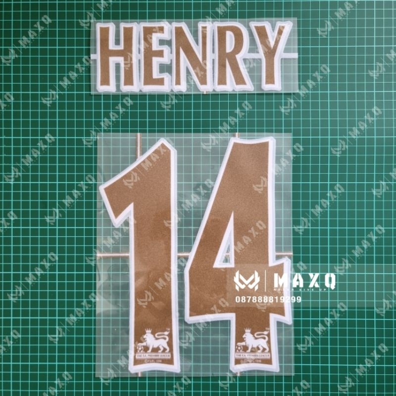 NAMESET JERSEY HENRY 14 LIGA INGGRIS GOLD 2005 / 2007