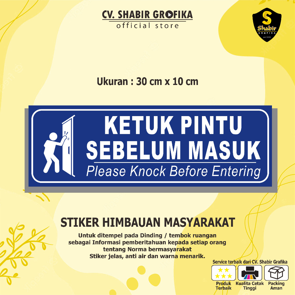 STIKER KETUK PINTU SEBELUM MASUK