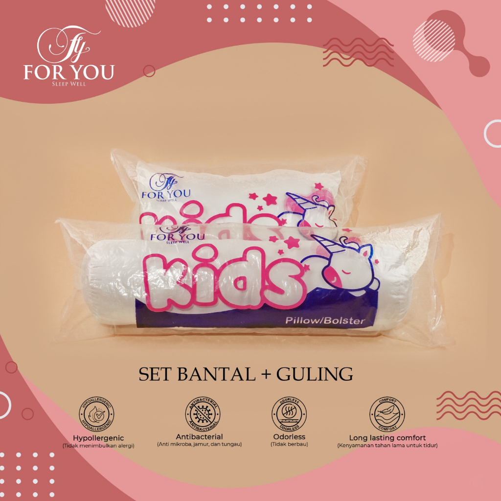 Bantal Guling Anak 1 Set Bantal Guling Anak Perempuan dan Laki Laki Set - For You Kids