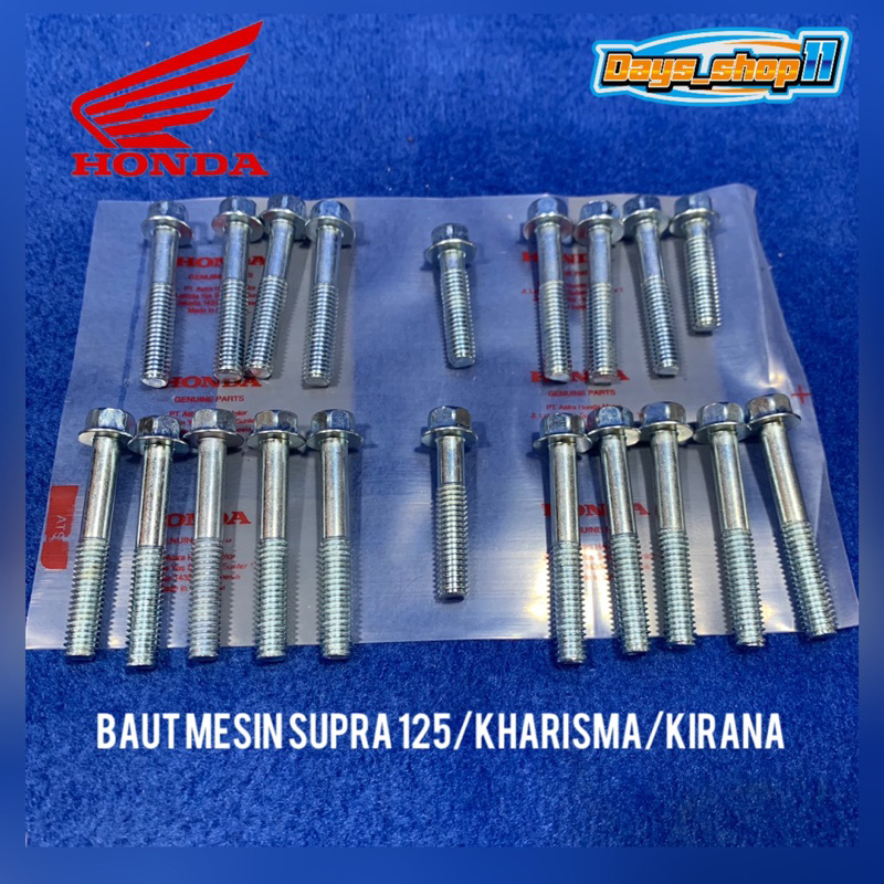 Baut Blok Mesin kanan kiri Supra x 125 Karisma Kirana SATU SET assy wave 125 (blok magnet & blok kop