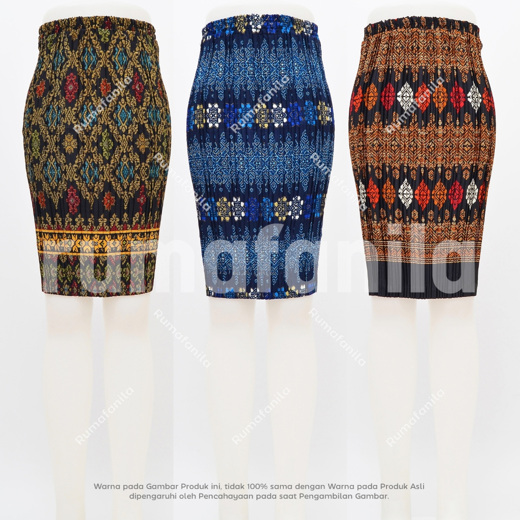 Rok Kebaya Plisket Batik Pendek Jumbo Bawahan Kebaya Modern Premium Prisket Motif Toraja