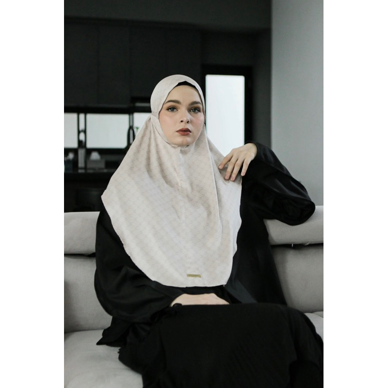 Monogram Hijab Veil Nude - Vivi Zubedi
