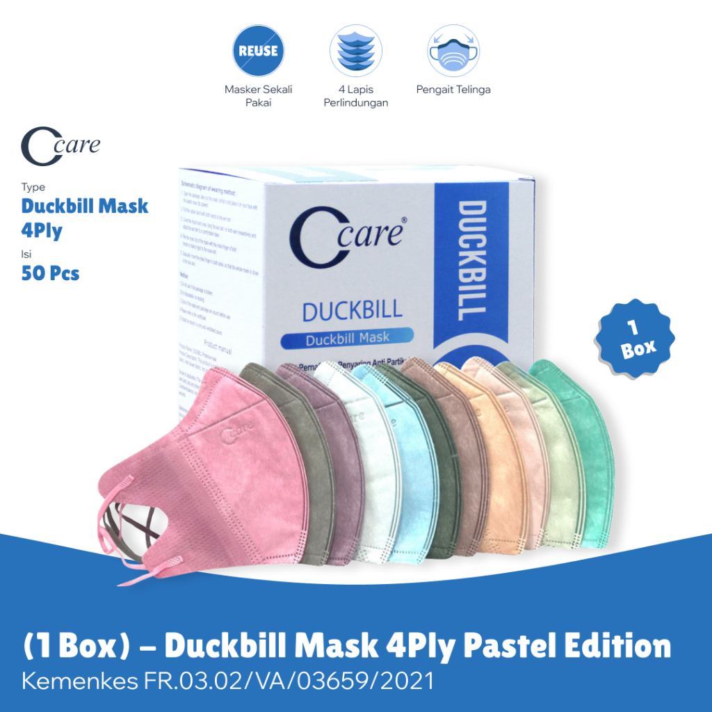 Ccare Masker Duckbill Isi 50 Tanpa Box [ Embos CCare ]