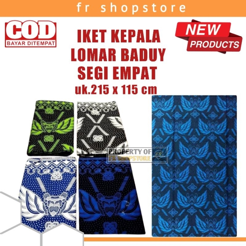 Lomar Ikat Iket Kepala Suku Baduy Khas Sunda Model Kain Batik Baduy Segi Empat Segi 4 U.K 215 x 115 