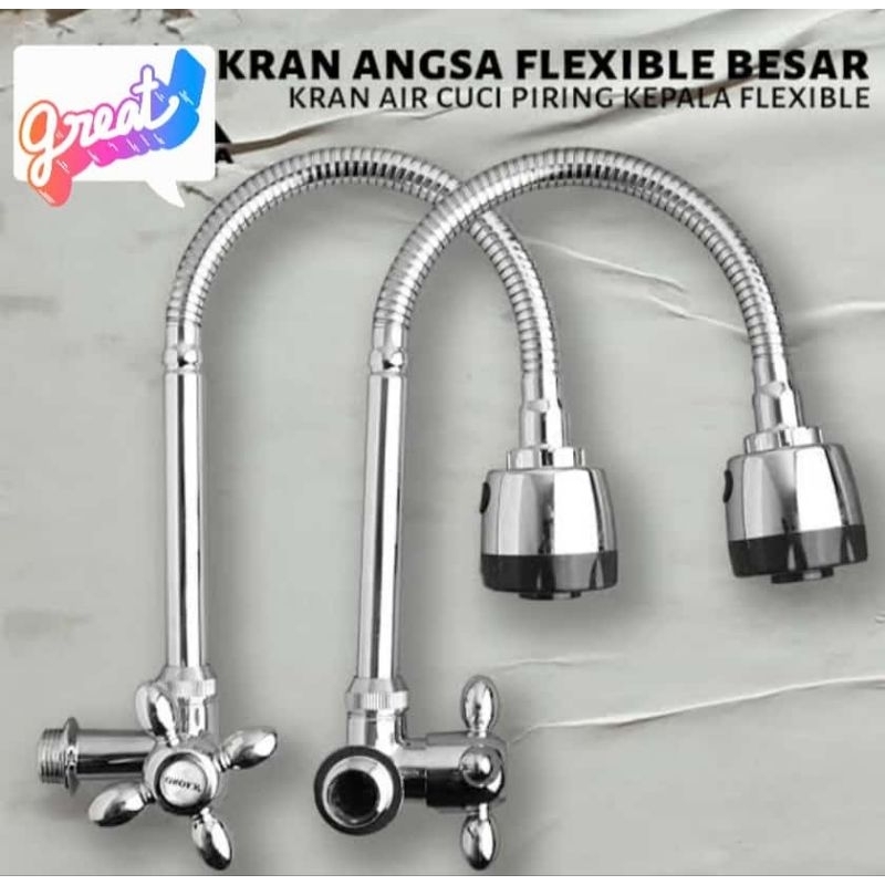 Kran Angsa Kran Cuci Piring Kran Wastafel Kepala Besar