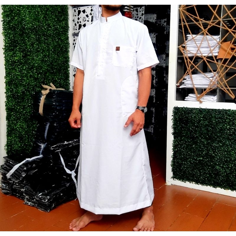 gamis pria jubah pria polos lengan pendek