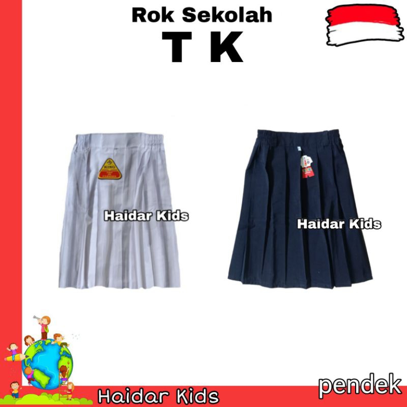 Rok Pendek TK PAUD Rok Sekolah Pendek Warna Putih Hitam