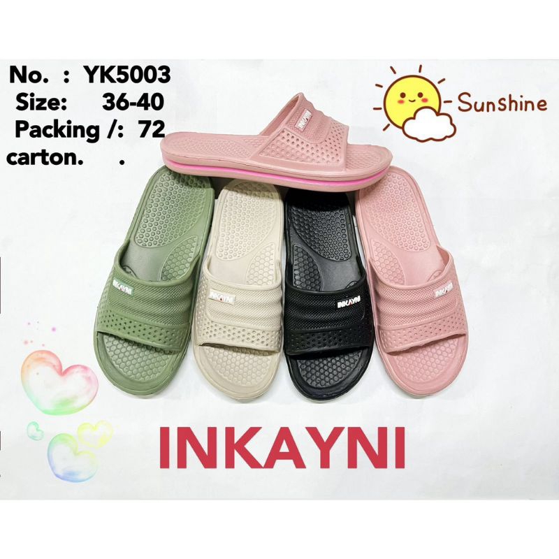YK5003 Sandal Selop Karet Wanita Remaja / Sandal Slide Karet Merek Inkayni Ukuran 36-40