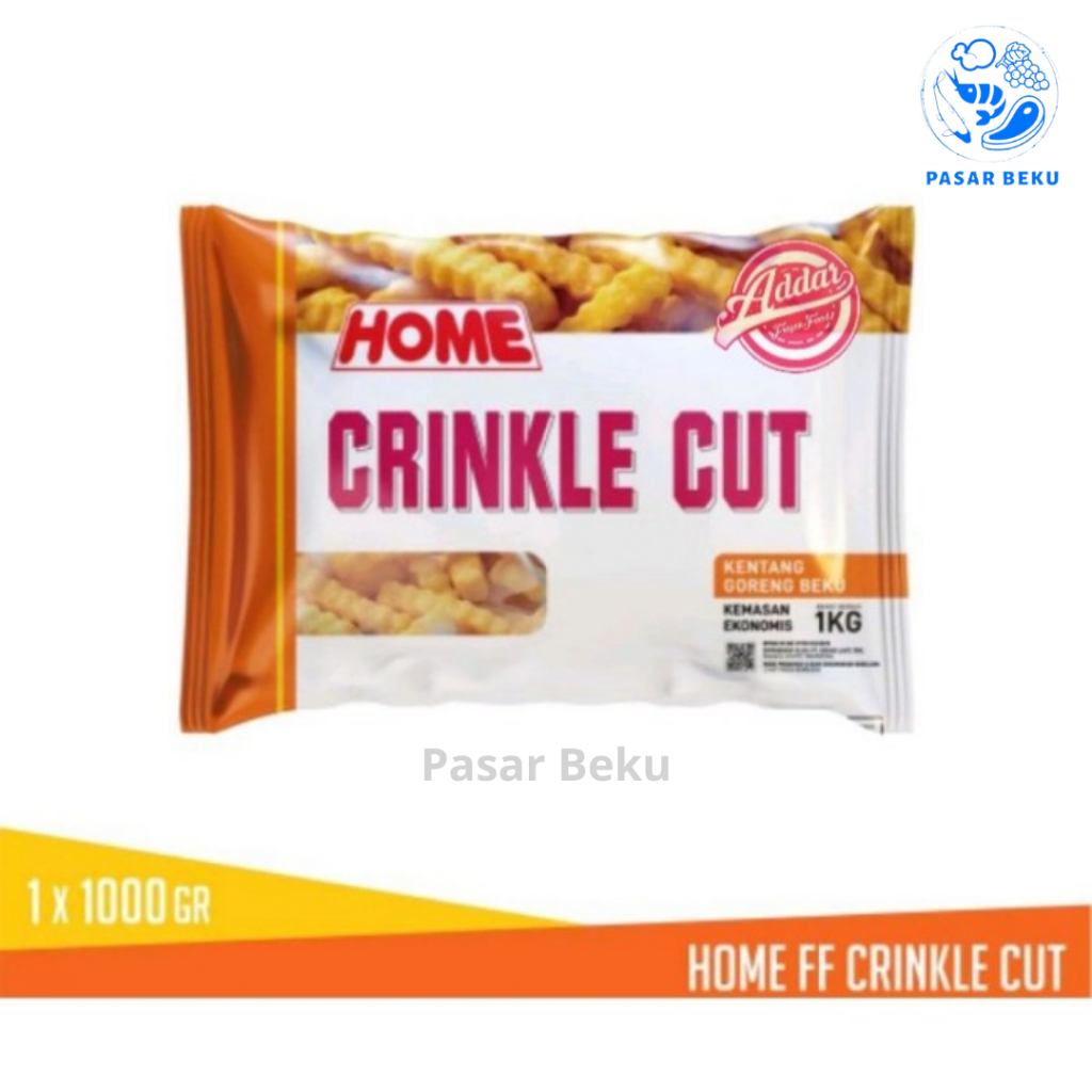 

(Khusus AREA SUMBAR) Home Crinkle Cut 1kg Kentang Goreng Frozen Food Pasar Beku Padang