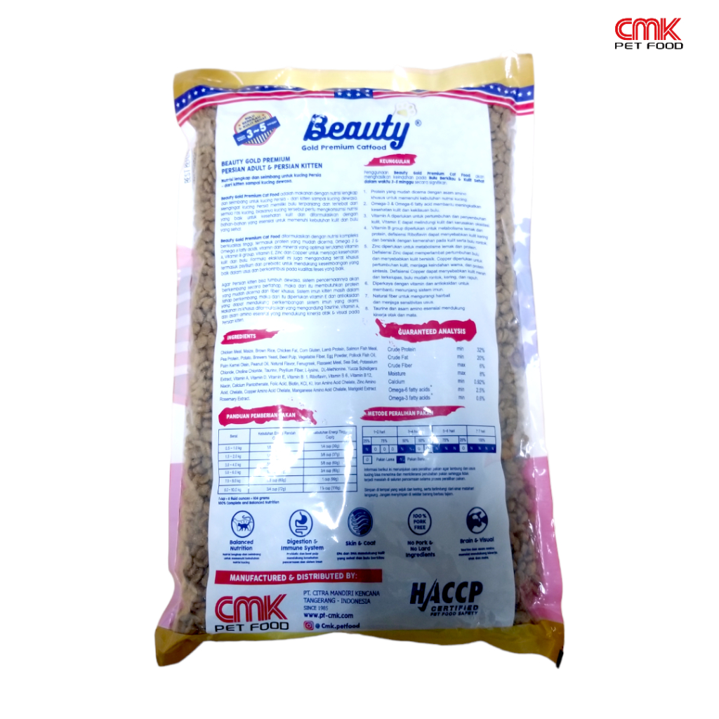 CMK Makanan Kucing Beauty Gold Cat Food 750gr - Beauty Persian - Beauty Catfood Persian