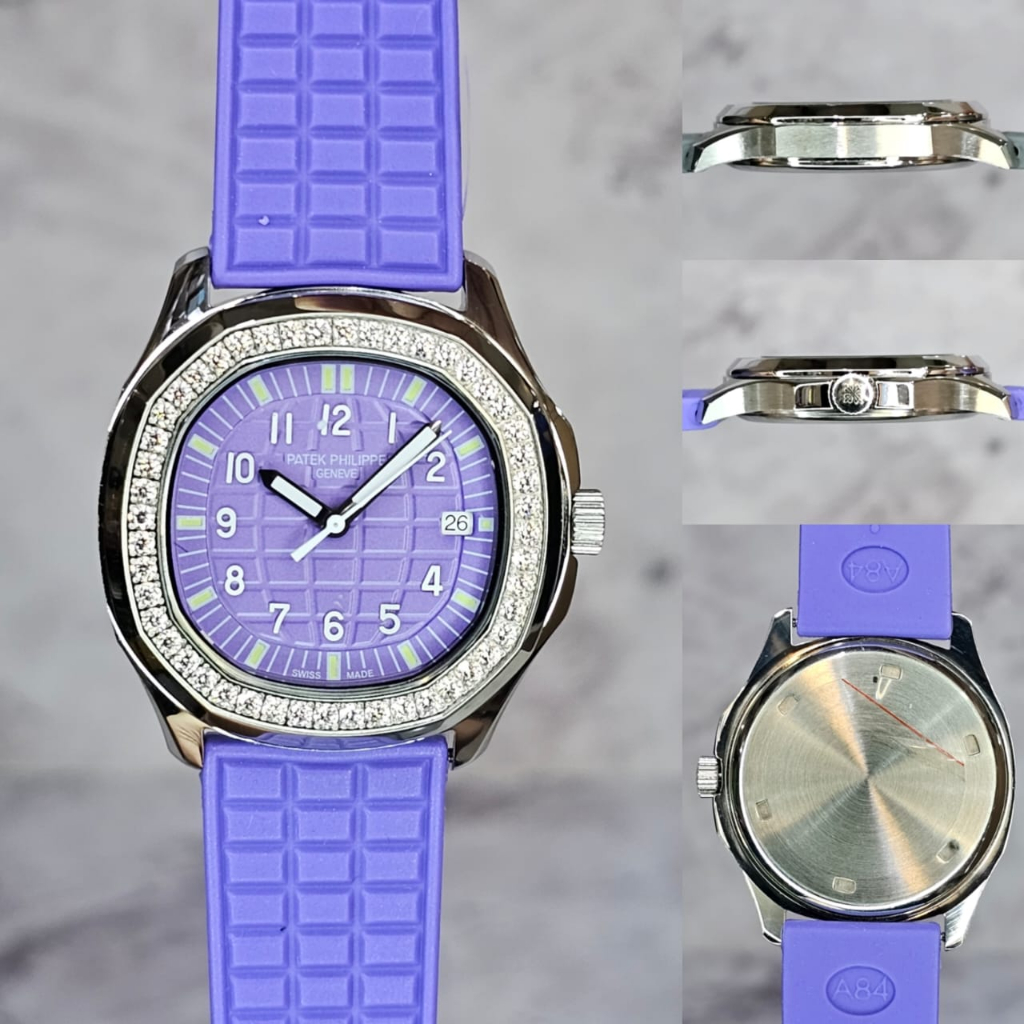 Jam Tangan Mewah Wanita Patek Philippe Aquanut Ladies 32MM Diamond Bazel