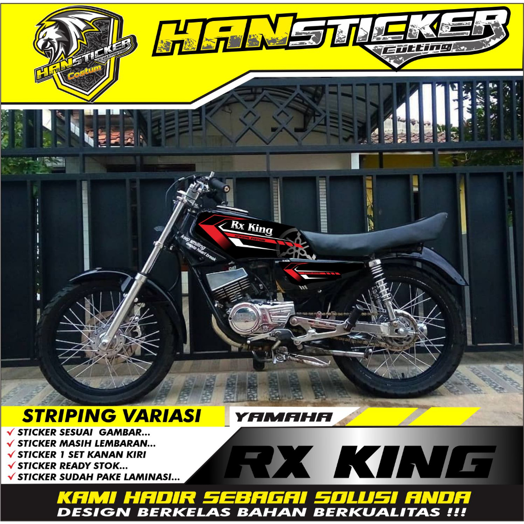STRIPING VARIASI MOTOR YAMAHA RX KING,MERAH LIS,YAMAHA RX KING,VARIASI