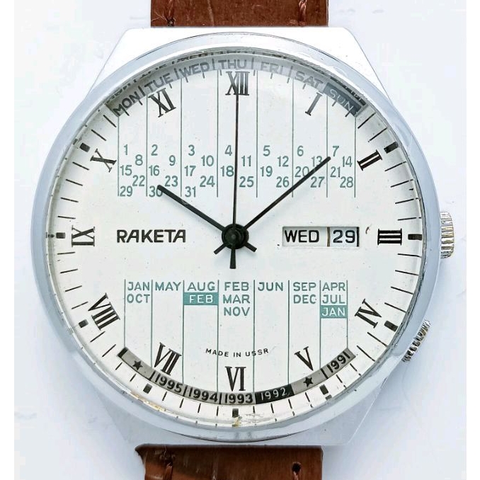 Jam Tangan Raketa Perpetual Calendar Vintage