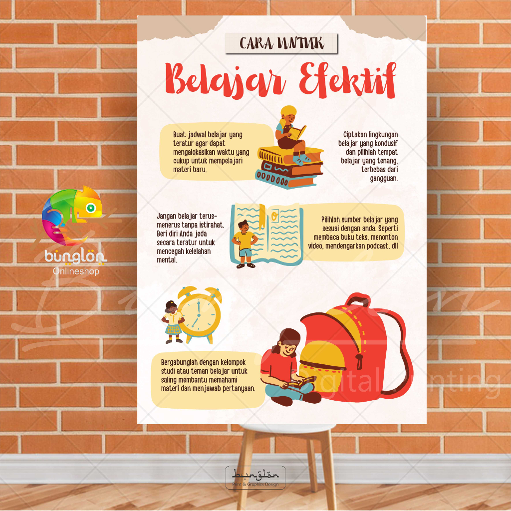 

Poster Edukasi Cara Untuk Belajar Efektif