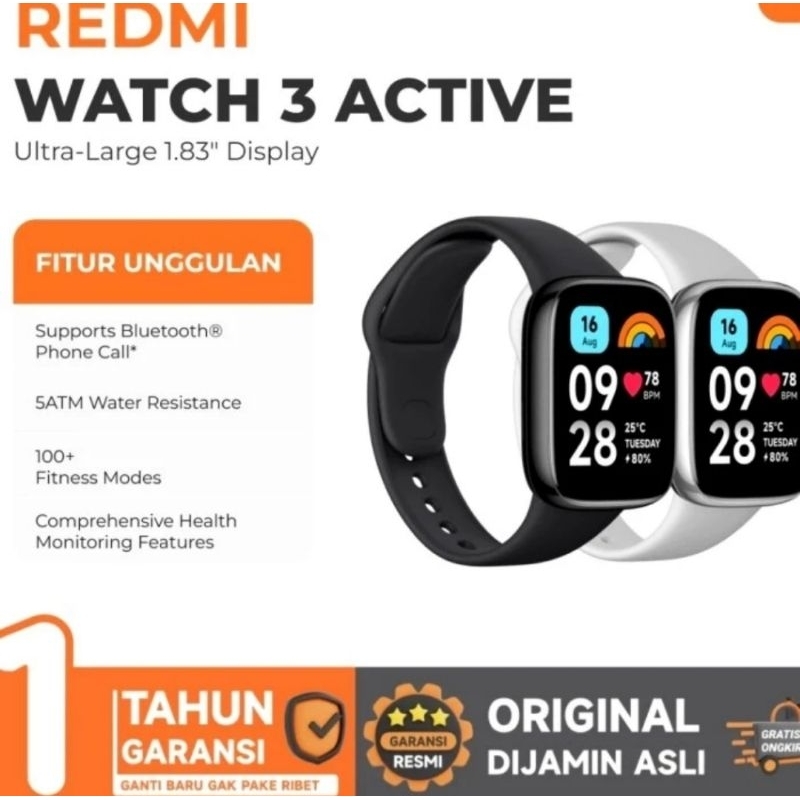 Xiaomi Redmi Watch 3 Active Garansi Resmi Original Smartwatch
