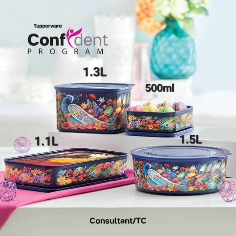 SALE 70%  Tupperware Fortune Bird Baseline Canister 1.1 Liter (1 Pcs) // Lunch Box Wadah Tahan Panas