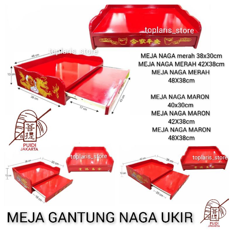 Meja Sembahyang Naga Ukir MERAH