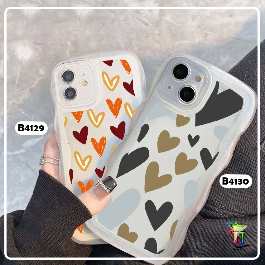 B4129 B4130 CUSTOM SOFTCASE WAVE GELOMBANG CLEAR CUSTOM FOR OPPO VIVO SAMSUNG REALME XIAOMI IPHONE I