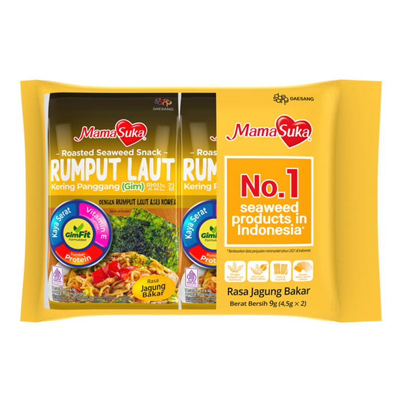 

MamaSuka Rumput Laut Jagung Bakar 2 x 4,5 g