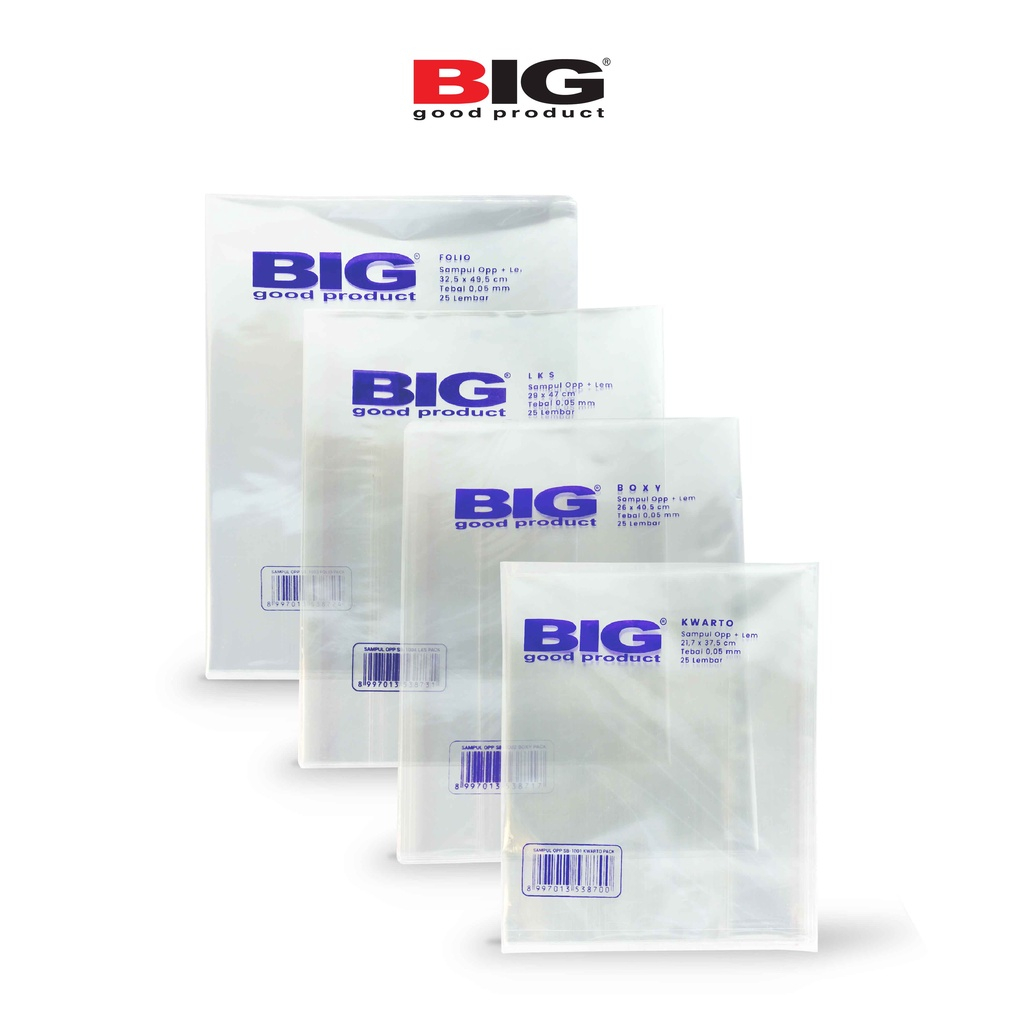 

BIG BOXY (26 X 40,5 CM) SAMPUL OPP + LEM ISI 25 LEMBAR /SAMPUL BUKU BOXY