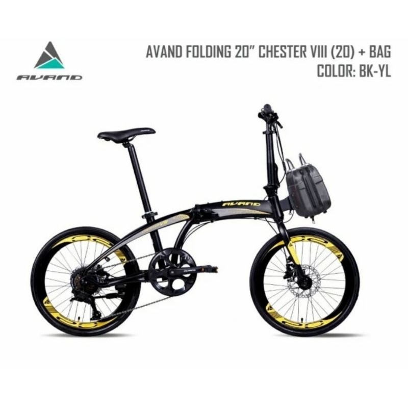 Sepeda Lipat AVAND CHESTER VIII 8 speed uk 20 inch Rem Hidrolik