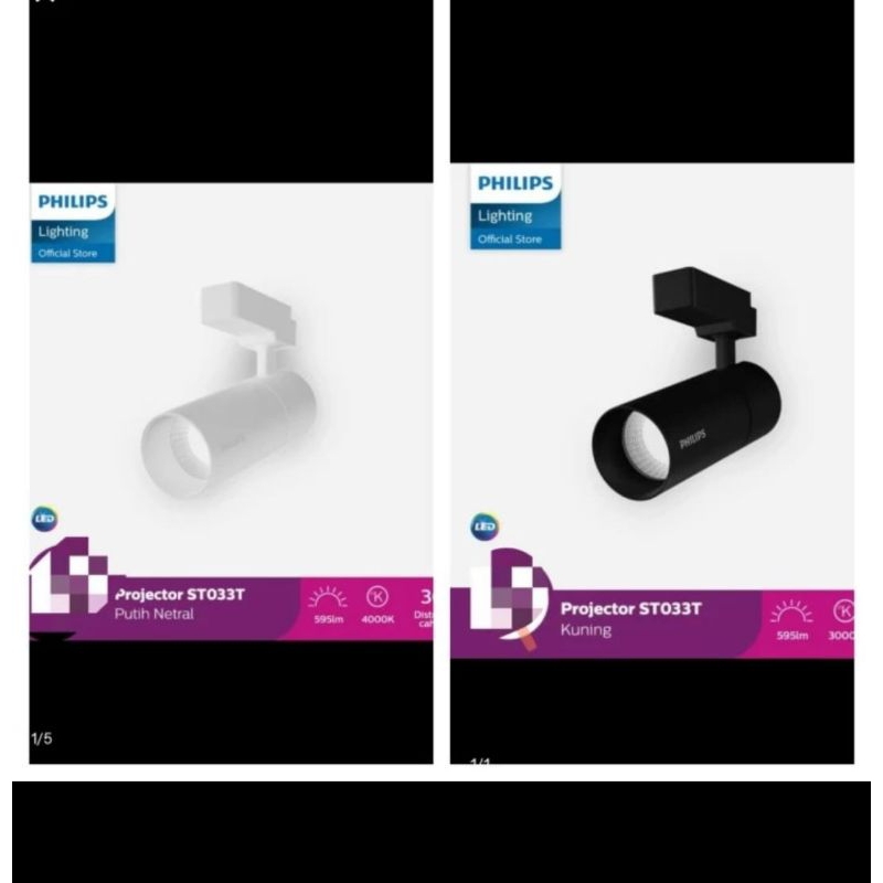 lampu tembak sorot led philip 7w 10w 20w 30 watt spot rel light spotlight