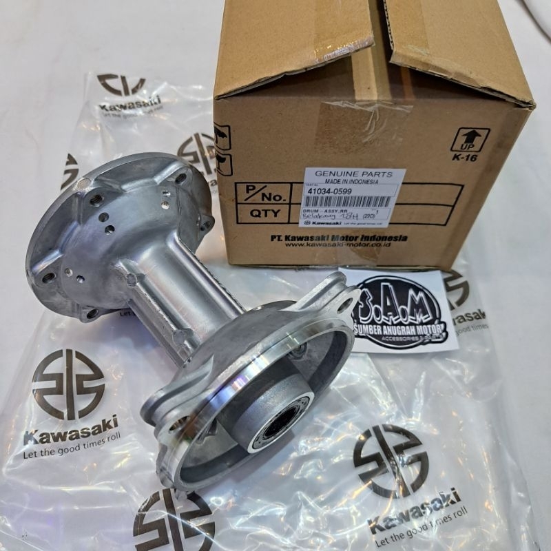 TROMOL BELAKANG 28 HOLE KLX KLX150 / DT DT150 ORIGINAL KAWASAKI