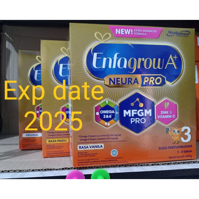 Enfagrow 3 A+ NeuraPro 400gr vanila/madu/original MFGM Pro Exp 2025